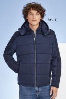 Warm parka with water-repellent down jacket and removable hood