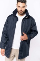 Lined parka with phone pocket and hood in collar