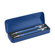 Pen set and mechanical pencil in metal case