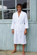 Kariban white kimono collar bathrobe
