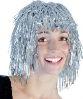 Silver metallic wig