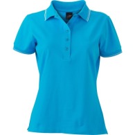 Unifarbenes Polo-Shirt für Damen mit kurzen Ärmeln.