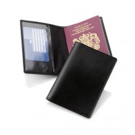 Porte passeport logoté en cuir