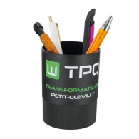 Pot a crayons publicitaire plastique recycle noir