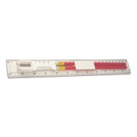 30 cm ruler with 2 pencils