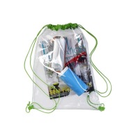 Translucent PVC backpack.