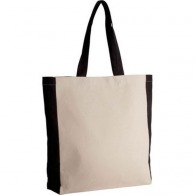 Two-tone shopping bag in thick cotton