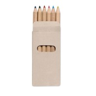 Set of 6 coloured pencils