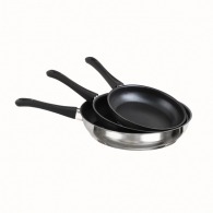 Set of 3 pans stainless steel finish