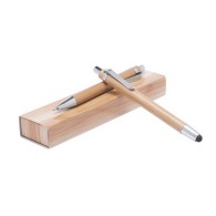 Set stylo à bille stylet et porte-mine en bambou heleon