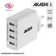 Shi - fast charge wall plug charger with 4 usb ports