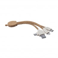 Câble chargeur USB en liège et paille de blé