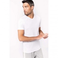 T-Shirt mit kurzen Ärmeln und V-Ausschnitt für Männer - kariban