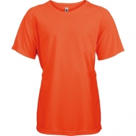 Camiseta deportiva de manga corta para niño - Naranja fluorescente