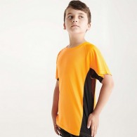 Technisches T-Shirt kombiniert mit zwei Polyesterstoffen, kurze Raglanärmel SHANGHAI (Kindergrößen)