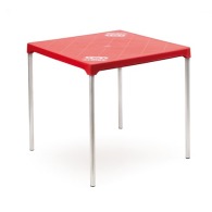 Square table with aluminium legs