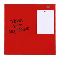 Tableau Affichage-Ecriture Verre Magnet 40x60cm Rouge