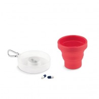 Foldable cup with pillbox