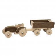 Wooden tractor with trailer