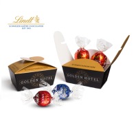 Trufas de chocolate personalizables en caja de tilo