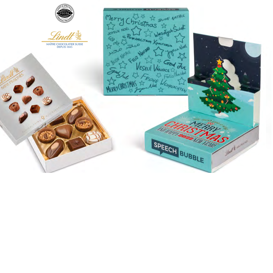 Chocolat Lindt, Goodies, Mini pralinés lindt personnalisables dans un  carton pop-up