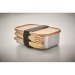 Lunchbox de metal y bambú con cubertería, La caja del almuerzo y la lonchera publicidad