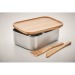 Lunchbox aus Metall und Bambus mit Besteck Geschäftsgeschenk