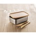 Lunchbox aus Metall und Bambus mit Besteck, Lunchbox und Frühstücksbox Werbung