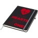 Carnet de notes M Noir, carnet avec stylo publicitaire