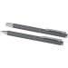Ensemble-cadeau stylo bille et stylo roller Lucetto en aluminium recyclé, Parure avec stylo plume publicitaire