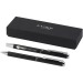 Ensemble-cadeau stylo bille et stylo roller Lucetto en aluminium recyclé, Parure avec stylo plume publicitaire