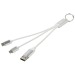 Câble de charge 4-en-1 Metal en aluminium recyclé avec porte-clés cadeau d’entreprise