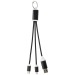 Câble de charge 4-en-1 Metal en aluminium recyclé avec porte-clés cadeau d’entreprise