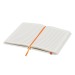 Carnet A6 blanc avec élastique en couleur à couverture rigide, Carnet à couverture rigide publicitaire