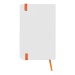 Carnet A6 blanc avec élastique en couleur à couverture rigide, Carnet à couverture rigide publicitaire