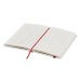 Carnet A6 blanc avec élastique en couleur à couverture rigide, Carnet à couverture rigide publicitaire
