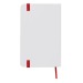 Carnet A6 blanc avec élastique en couleur à couverture rigide, Carnet à couverture rigide publicitaire