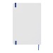 Carnet A5 blanc avec élastique de couleur à couverture rigide, Carnet à couverture rigide publicitaire