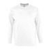 T-shirt manches longues col rond blanc 150 g sol's - monarch - 11420b, textile Sol's publicitaire