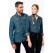 Chemise denim manches longues Kariban cadeau d’entreprise