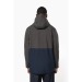 Parka 3-en-1 imperméable à capuche bicolore unisexe, Parka publicitaire