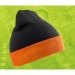 RECYCLED BLACK COMPASS BEANIE - Mütze aus recyceltem Acryl mit kontrastierendem Umschlag, Langlebiger Hut und Mütze Werbung