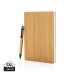 Set carnet de notes A5 et stylo en bambou cadeau d’entreprise