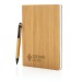 Set aus A5-Notizbuch und Bambuskugelschreiber, Notizbuch mit Stift Werbung