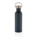 Botella de acero inoxidable de 700 ml con tapa de bambú, botella publicidad