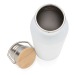 Gourde 70cl en acier inoxydable et couvercle bambou, bouteille publicitaire
