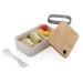 Lunchbox aus rPP RCS und Deckel aus Bambus Geschäftsgeschenk