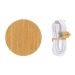 Chargeur sans fil 15W en bambou FSC® bedrijfs cadeau