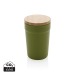 Taza de 300 ml de PP reciclado GRS con tapa de bambú FSC, un gadget ecológico reciclado u orgánico publicidad