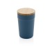 Mug 300ml en PP recyclé GRS avec couvercle en bambou FSC®, gadget écologique recyclé ou bio publicitaire